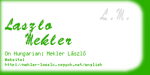 laszlo mekler business card