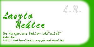 laszlo mekler business card